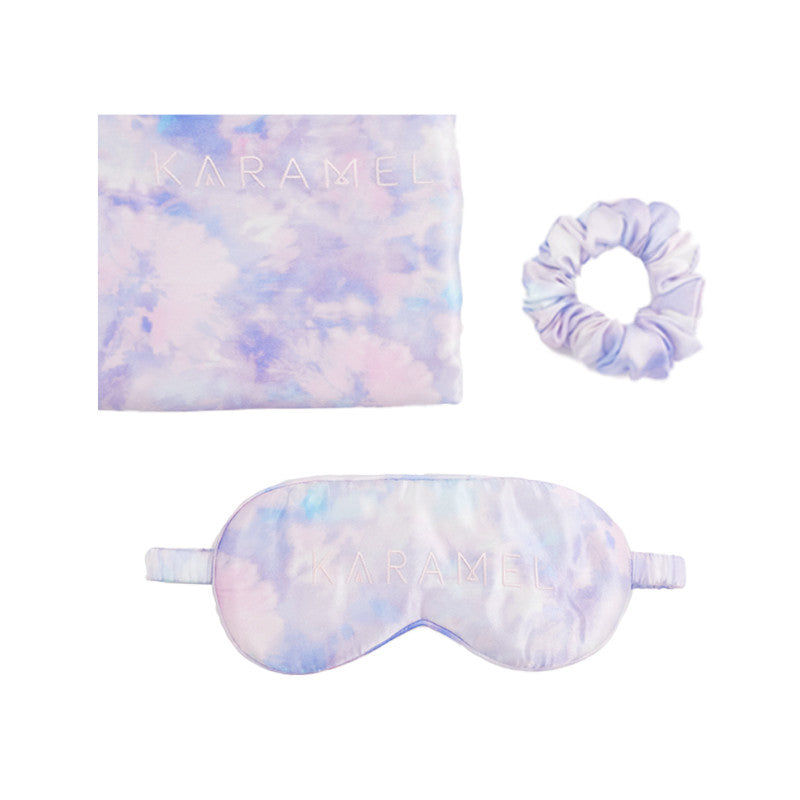 Blue & Purple Tie-Dye Mulberry Silk Dream Set