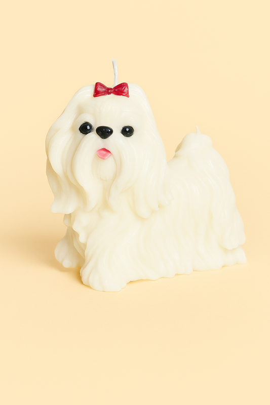 Maltese Dog Candle | Dog Candle | Puppy Candle