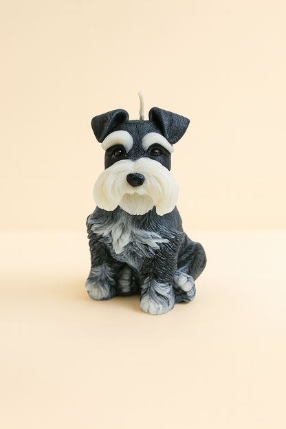 Sitting Schnauzer Candle | Dog Candle | Puppy Candle