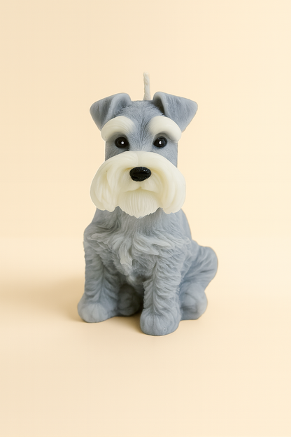 Sitting Schnauzer Candle | Dog Candle | Puppy Candle
