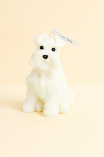 Sitting Schnauzer Candle | Dog Candle | Puppy Candle