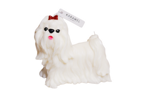 Maltese Dog Candle | Dog Candle | Puppy Candle