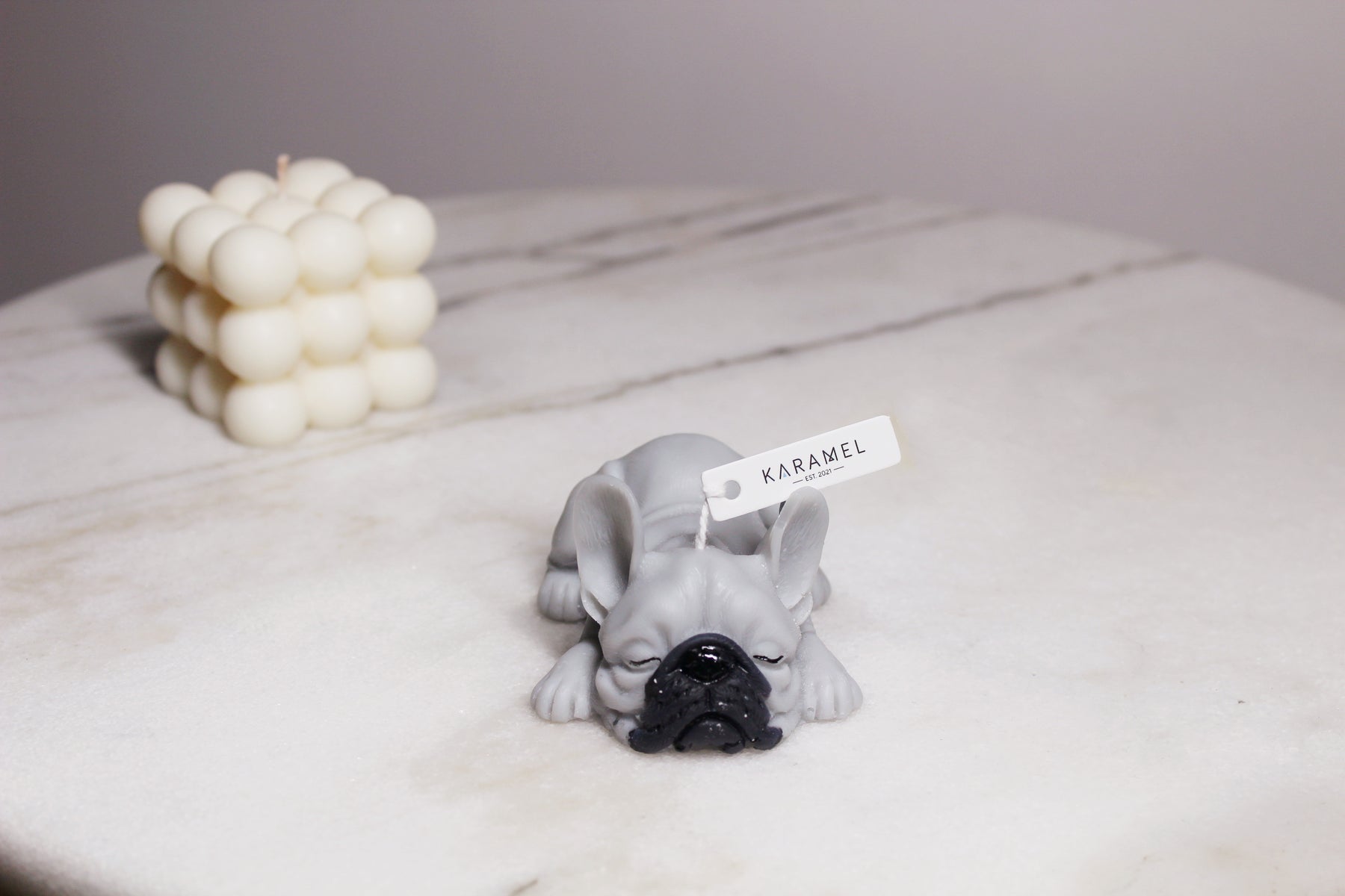 Sleeping French Bulldog Candle | Dog Candle | Puppy Candle