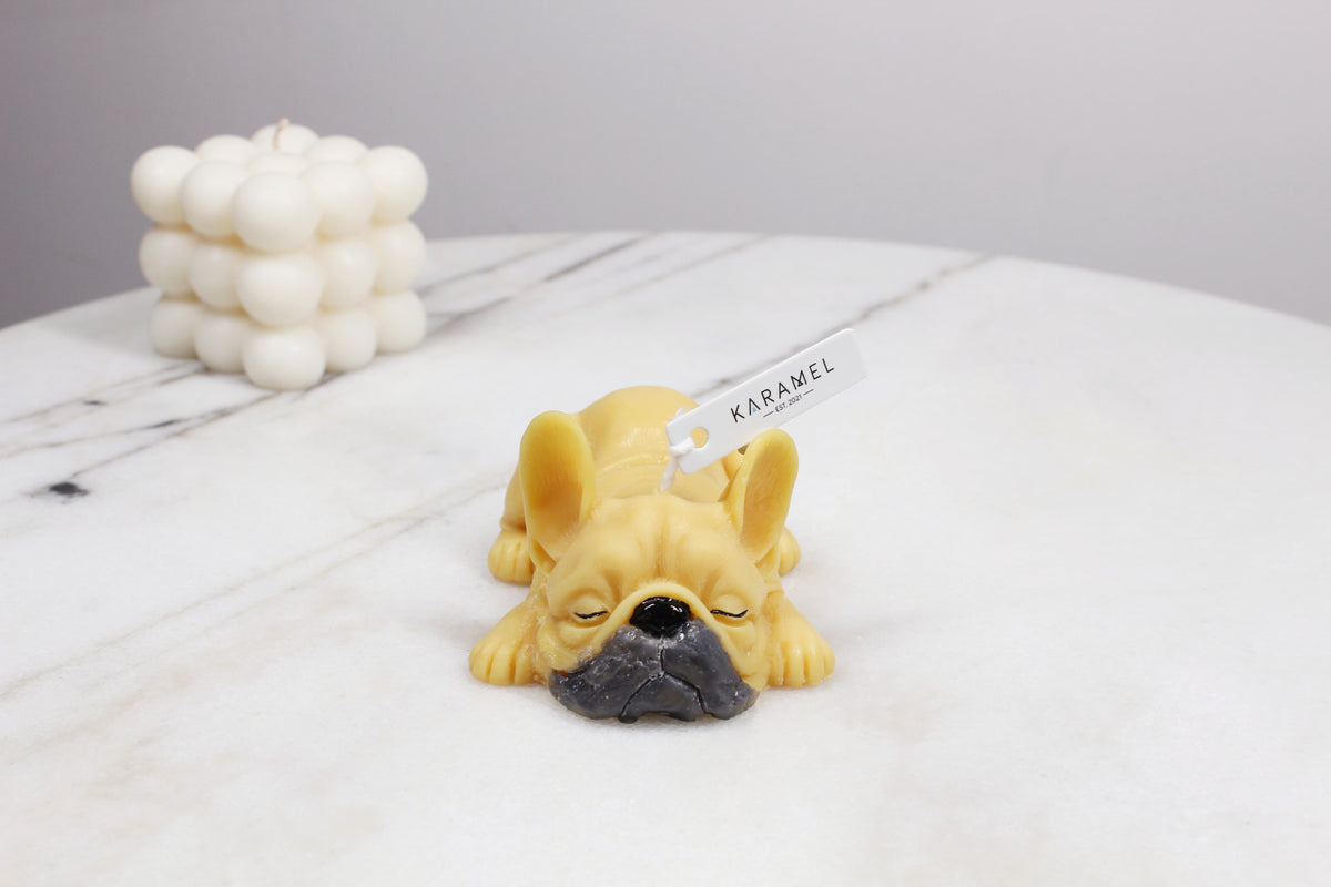 Sleeping French Bulldog Candle | Dog Candle | Puppy Candle