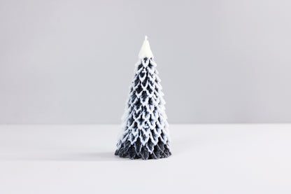 Snowy Christmas Tree Candle