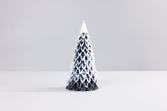 Snowy Christmas Tree Candle