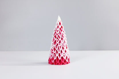 Snowy Christmas Tree Candle