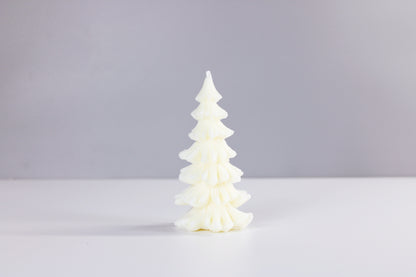 Medium Snowy Christmas Tree Candle