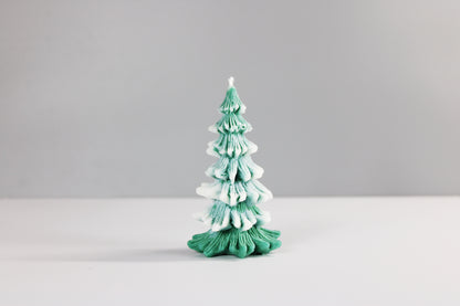 Medium Snowy Christmas Tree Candle