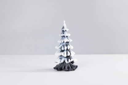 Medium Snowy Christmas Tree Candle