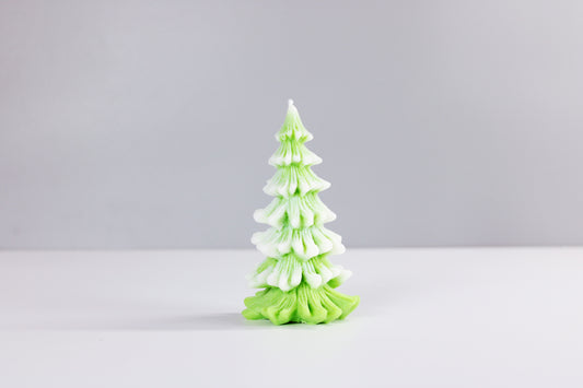 Medium Snowy Christmas Tree Candle