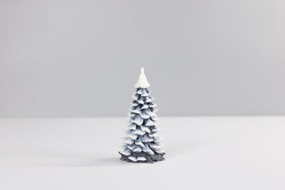 Small Snowy Christmas Tree Candle