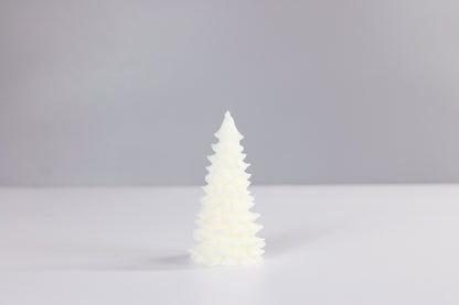 Small Snowy Christmas Tree Candle