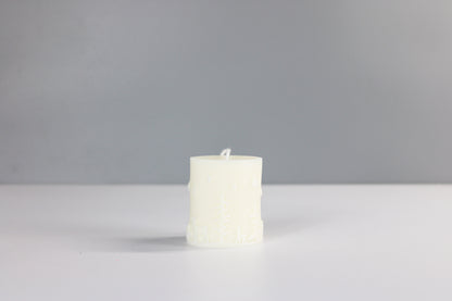 Small Christmas Embossed Pillar Candle