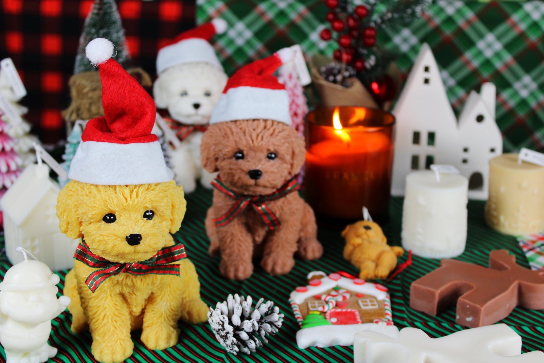 Christmas Toy Poodle Candle