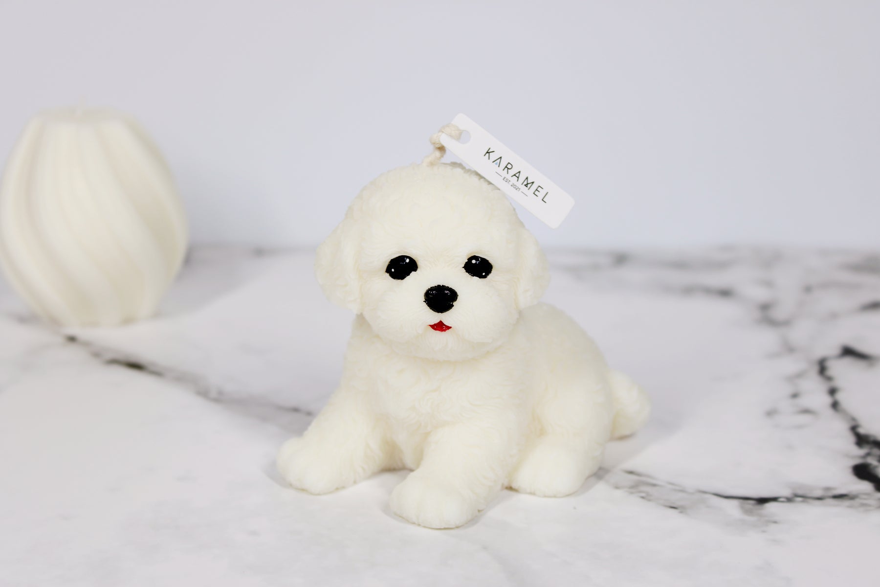 Sitting Bichon Frisé Candle | Dog Candle | Puppy Candle