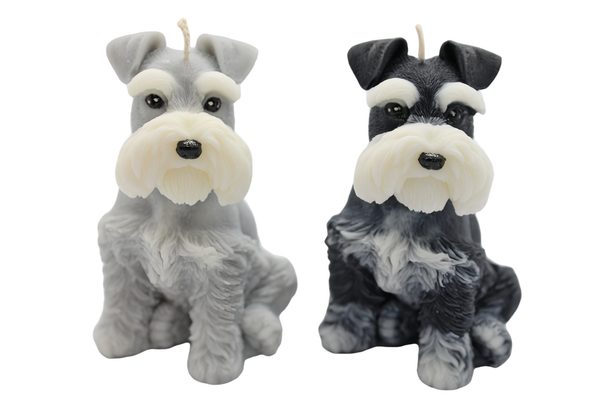 Sitting Schnauzer Candle | Dog Candle | Puppy Candle