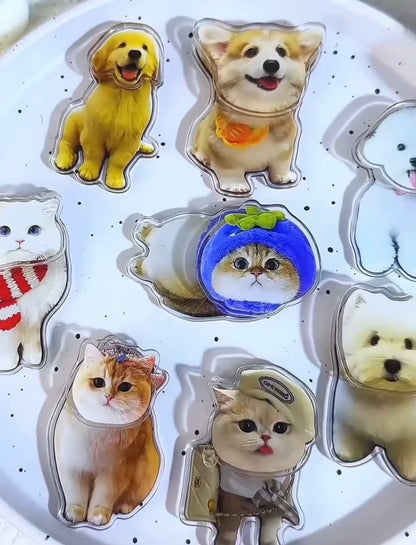 Custom Pet Photo Rotating Fridge Magnet – Personalised Acrylic Cat & Dog Keepsake