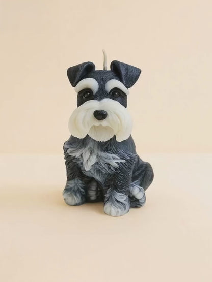 Sitting Schnauzer Candle | Dog Candle | Puppy Candle