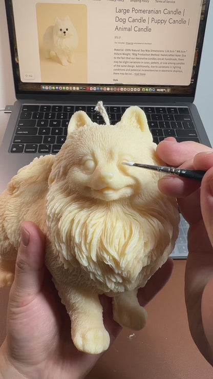 Large Pomeranian Candle | Dog Candle | Puppy Candle | Animal Candle